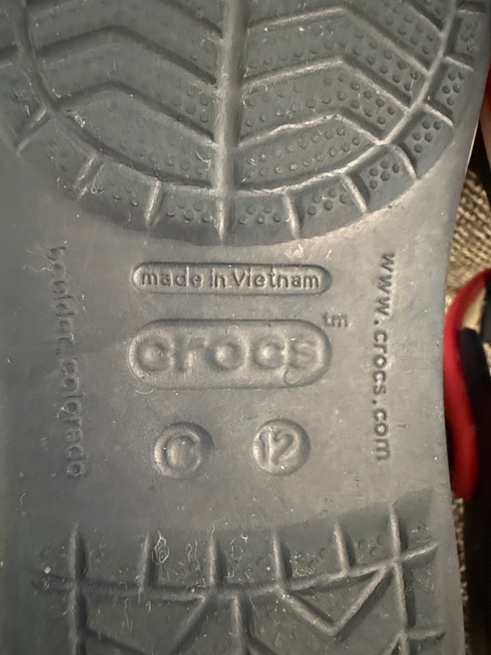 Crocs Crocband Toddler Boy Sandals Navy Red 12 C Used - Picture 9 of 12